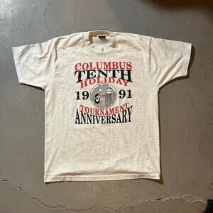 90s grey screen stars columbus shirt